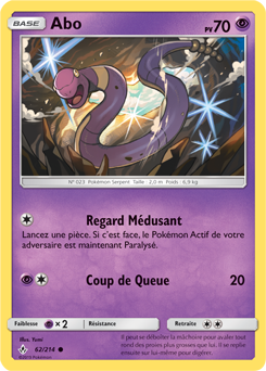 Carte Pokémon Commune Abo 62/214 de la série Alliance Infallible