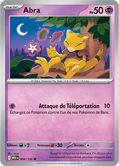 Carte Pokémon Communes Abra 54/132 de la série Méga-Évolution