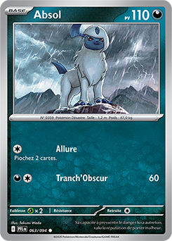 Carte Pokémon Communes Absol 63/94 de la série Flammes Fantasmagoriques