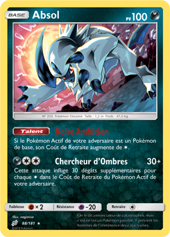 Carte Pokémon Absol 88/181 de la série Duo de Choc en vente au meilleur prix