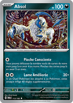 Carte Pokémon Peu commune Absol 113/182 de la série Faille Paradoxe