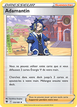 Carte Pokémon Holographique rare Adamantin 135/189 de la série Astres Radieux
