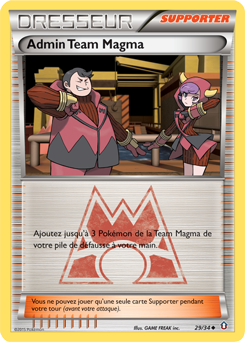 Carte Pokémon Peu commune Admin Team Magma 29/34 de la série Double Danger