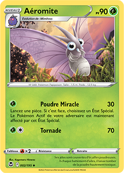 Carte Pokémon Peu commune Aéromite 002/195 de la série Tempête Argentée