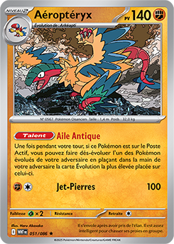Carte Pokémon Rare Aéroptéryx 51/86 de la série Flamme Blanche
