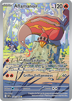 Carte Pokémon Illustration rare Aflamanoir 104/86 de la série Flamme Blanche