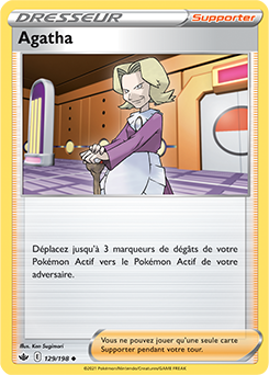 Carte Pokémon Agatha 129/198 de la série Règne de Glace en vente au meilleur prix