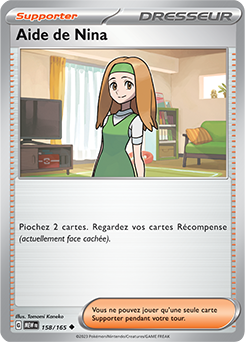 Carte Pokémon Aide de Nina 158/165 de la série 151 en vente au meilleur prix