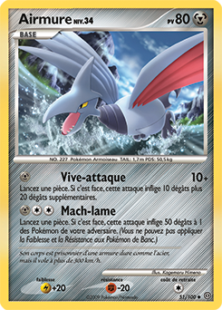 Carte Pokémon Peu commune Airmure 51/100 de la série Tempête