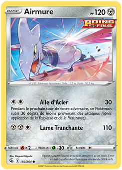 Carte Pokémon Communes Airmure 182/264 de la série Poing de Fusion