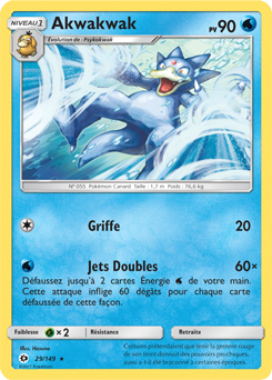 Carte Pokémon Akwakwak 29/149 de la série Soleil & Lune en vente au meilleur prix