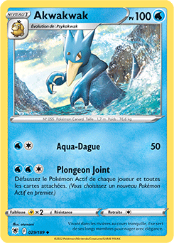 Carte Pokémon Akwakwak 029/189 de la série Astres Radieux en vente au meilleur prix