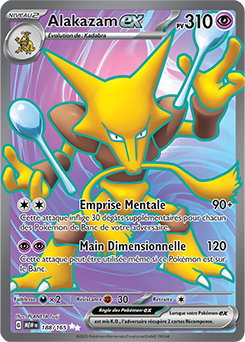 Carte Pokémon Alakazam ex 188/165 de la série 151 en vente au meilleur prix