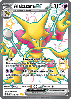 Carte Pokémon Alakazam ex 215/91 de la série Destinées de Paldea en vente au meilleur prix