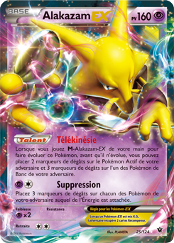 Carte Pokémon Alakazam EX 25/124 de la série Impact des Destins en vente au meilleur prix