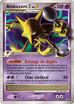 Carte Pokémon Niv. X Alakazam NIV.X 103/111 de la série Rivaux Émergents