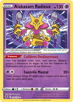 Carte Pokémon Alakazam Radieux 059/195 de la série Tempête Argentée en vente au meilleur prix
