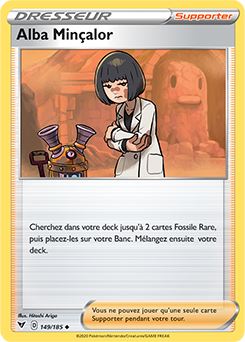 Carte Pokémon Peu commune Alba Minçalor 149/185 de la série Voltage Éclatant
