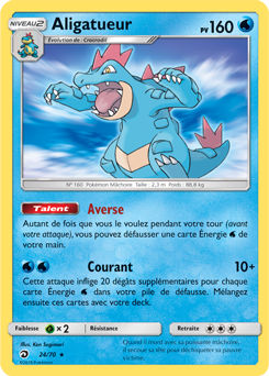 Carte Pokémon Holographique Rare Aligatueur 24/70 de la série Majesté des Dragons