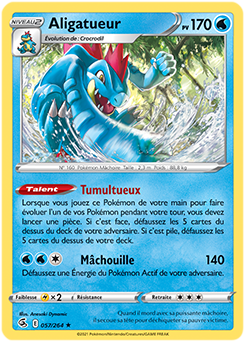 Carte Pokémon Holographique rare Aligatueur 57/264 de la série Poing de Fusion