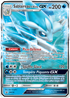 Carte Pokémon Promo Alolan Sandslash GX SM236 de la série Promos Soleil et Lune
