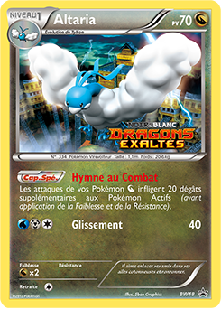 Carte Pokémon Promo Altaria BW48 de la série Promos Noir & Blanc