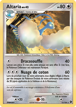 Carte Pokémon Rare Altaria 12/106 de la série Duels au Sommet