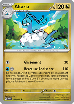 Carte Pokémon Peu commune Altaria 160/197 de la série Flammes Obsidiennes