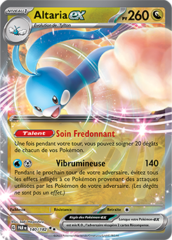 Carte Pokémon Double rare Altaria ex 140/182 de la série Faille Paradoxe
