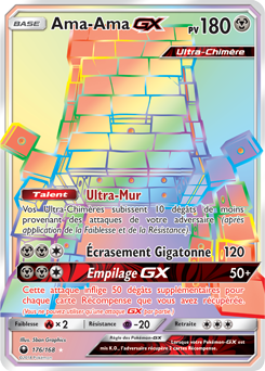 Carte Pokémon Secrète Rainbow GX Ama-Ama GX 176/168 de la série Tempête Céleste