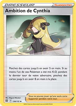 Carte Pokémon Peu commune Ambition de Cynthia 138/172 de la série Stars Étincelantes