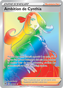 Carte Pokémon Rainbow Dresseur Ambition de Cynthia 178/172 de la série Stars Étincelantes