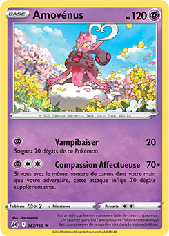 Carte Pokémon Rare Amovénus 067/159 de la série Zénith Suprême