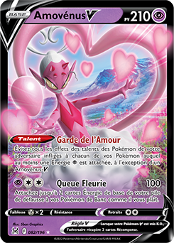 Carte Pokémon Ultra rare V Amovenus V 082/196 de la série Origine Perdue