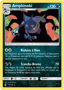 Carte Pokémon Holographique Rare Amphinobi 117/214 de la série Alliance Infallible
