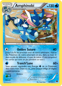 Carte Pokémon Rare Amphinobi 40/122 de la série Rupture Turbo