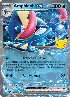 Carte Pokémon Double rare Amphinobi ex 021/128 de la série 30e Anniversaire
