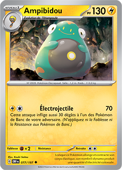 Carte Pokémon Peu commune Ampibidou 77/197 de la série Flammes Obsidiennes