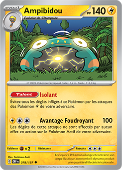 Carte Pokémon Peu commune Ampibidou 78/197 de la série Flammes Obsidiennes