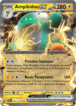 Carte Pokémon Double rare Ampibidou ex 079/193 de la série Évolutions à Paldea