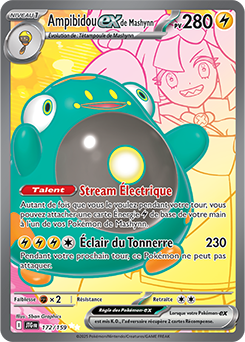 Carte Pokémon Ultra rare Ampibidou ex de Mashynn 172/159 de la série Aventures Ensemble