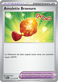 Carte Pokémon Peu commune Amulette Bravoure 173/193 de la série Évolutions à Paldea