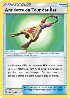 Carte Pokémon Amulette du Tour des Îles 194/236 de la série Éclipse Cosmique en vente au meilleur prix