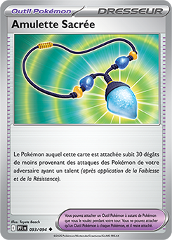 Carte Pokémon Peu commune Amulette Sacrée 93/94 de la série Flammes Fantasmagoriques