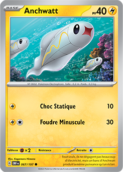 Carte Pokémon Communes Anchwatt 67/197 de la série Flammes Obsidiennes
