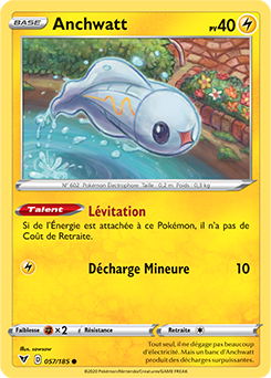 Carte Pokémon Commune Anchwatt 057/185 de la série Voltage Éclatant