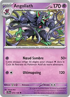 Carte Pokémon Peu commune Angoliath 73/159 de la série Aventures Ensemble