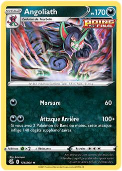 Carte Pokémon Holographique rare Angoliath 178/264 de la série Poing de Fusion