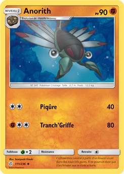 Carte Pokémon Anorith 111/236 de la série Éclipse Cosmique en vente au meilleur prix