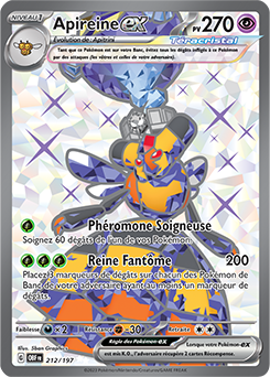 Carte Pokémon Apireine ex 212/197 de la série Flammes Obsidiennes en vente au meilleur prix